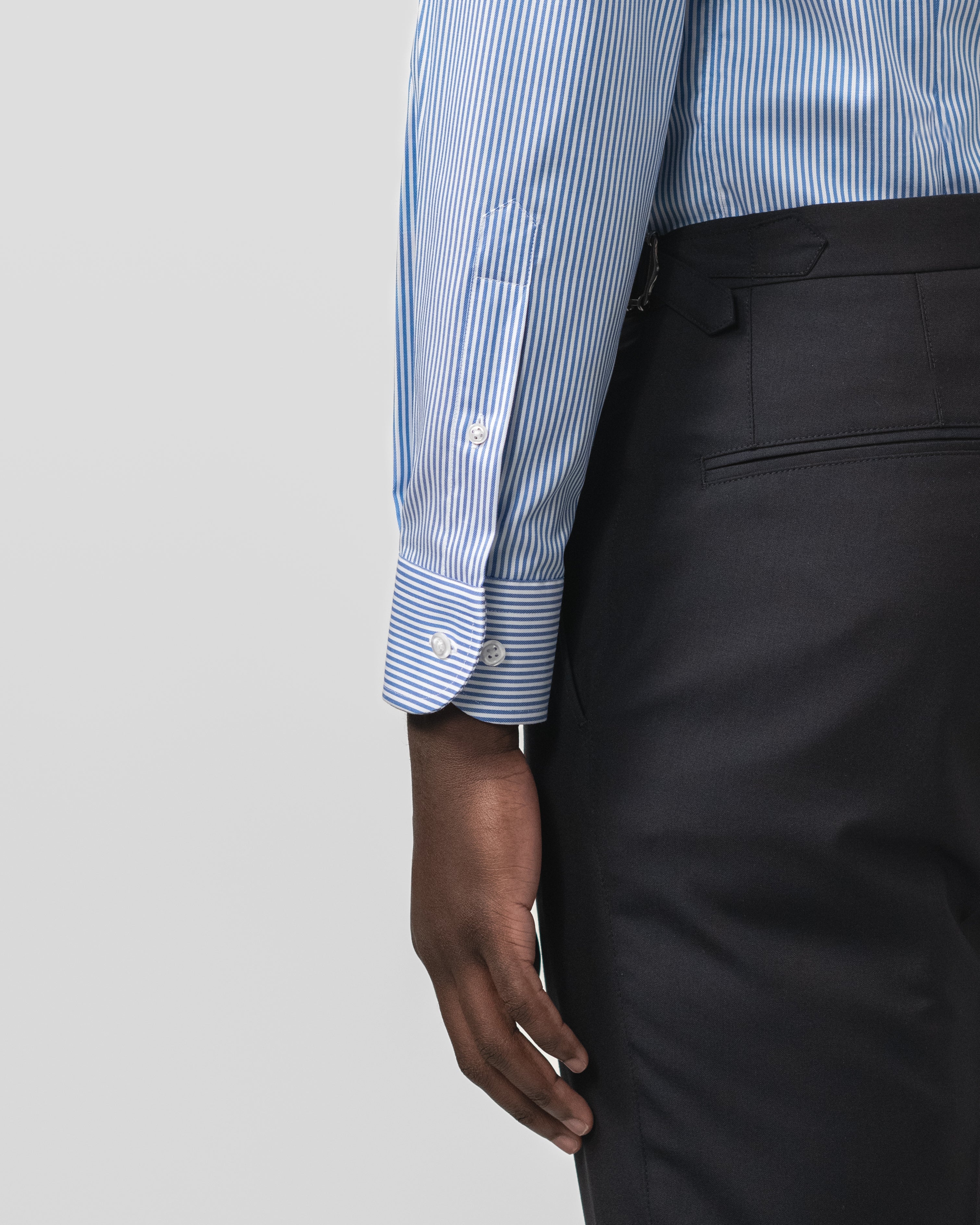 The Lawyer Mid Blue Stripe cuff